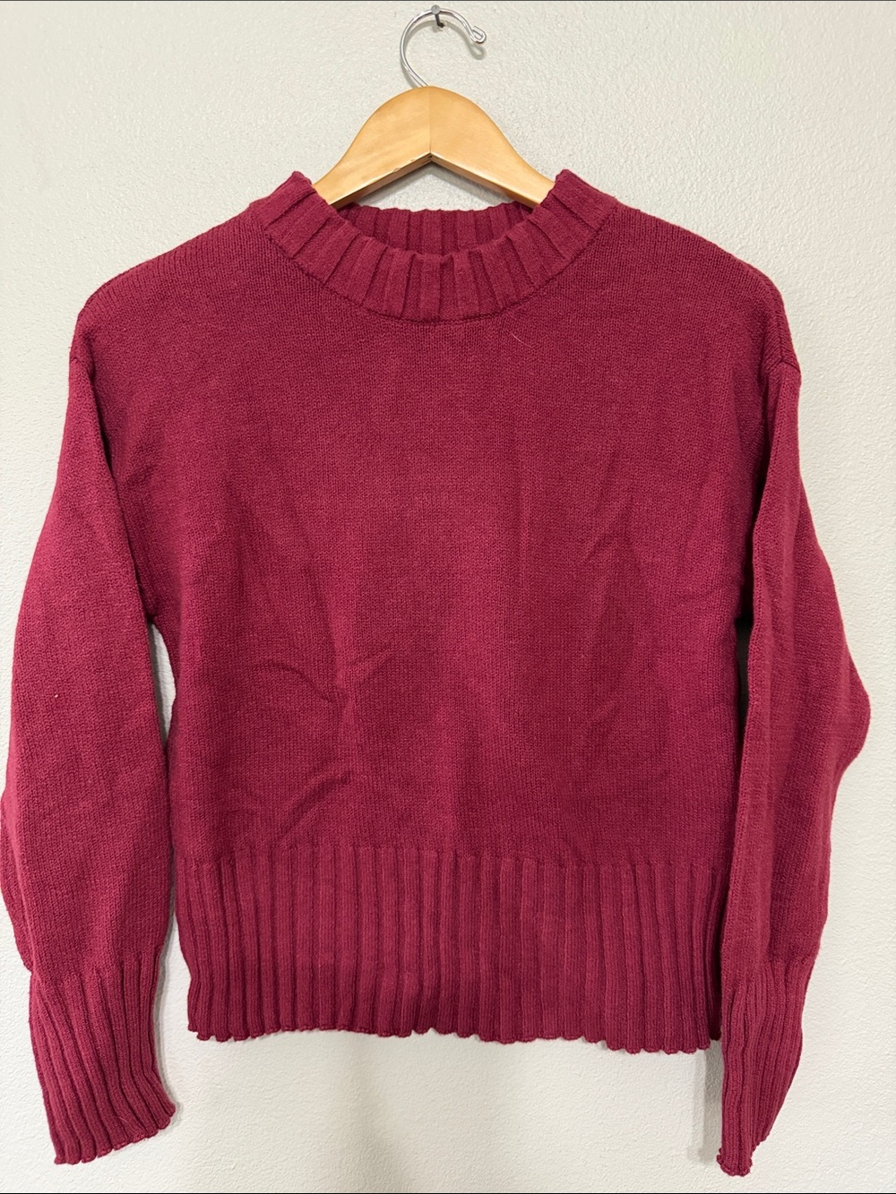 GAP‎ Cozy Ribbed Mock-Neck Sweater in Burgundy